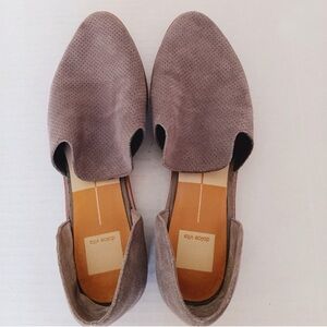 Dolce Vita Shoes Women's Size 10 Perforated Flats Slip Ons Gray Block Heel